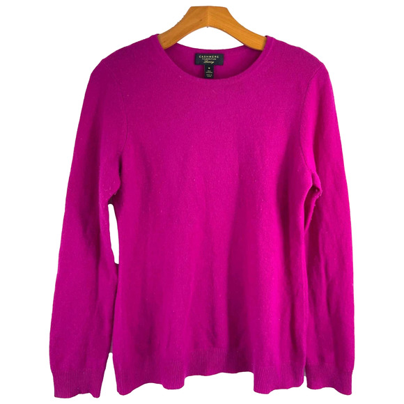 Charter Club Sweaters - Cashmere By Charter Club Magenta Crewneck Sweater Size Medium  EUC